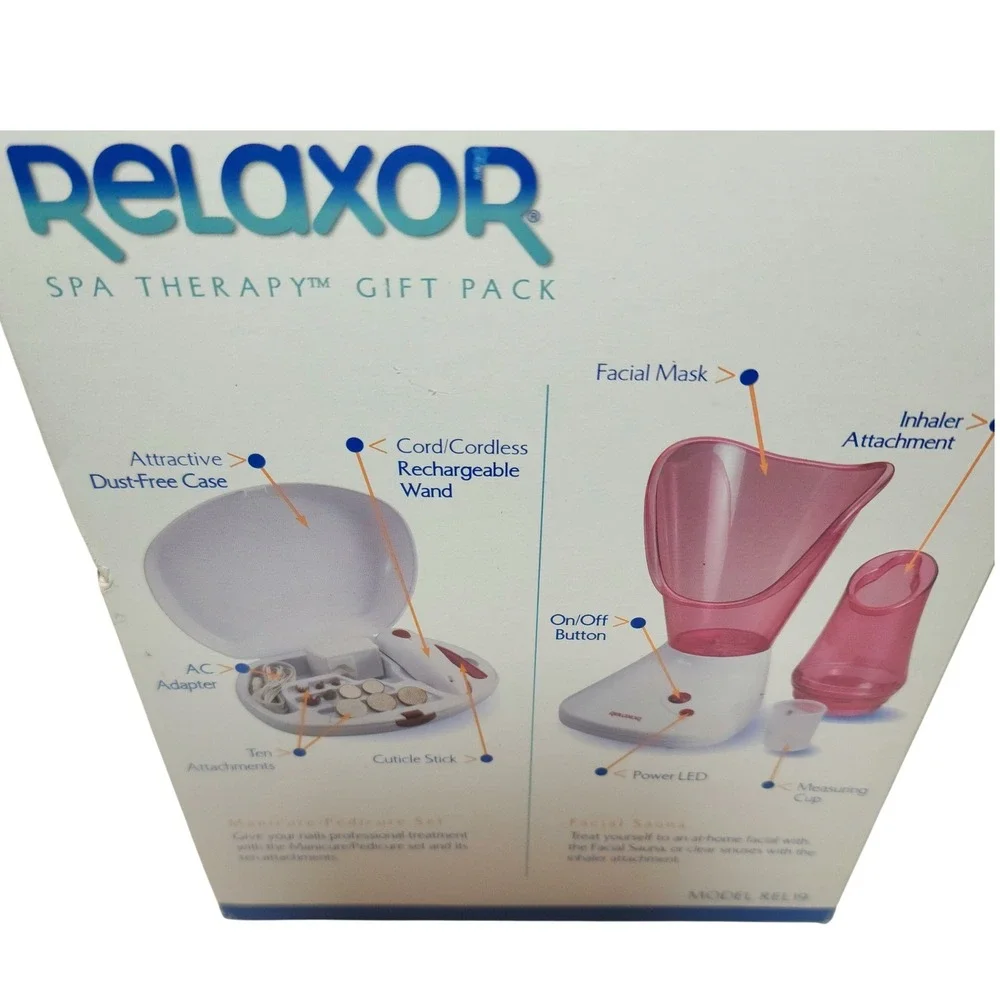 Relaxor Spa Therapy 3-Piece Gift Set‎ Manicure Pedicure & Facial Sauna